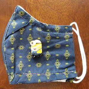 Face Mask KIDS Navy and Yellow Removable Minions 3